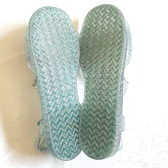Old Navy Lot of (2) Pair Glitter Jelly Sandals Blue & Silver Toddler Girl 11 - Picture 7 of 11